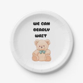 Prato De Papel Teddy Bear Baby Shower 