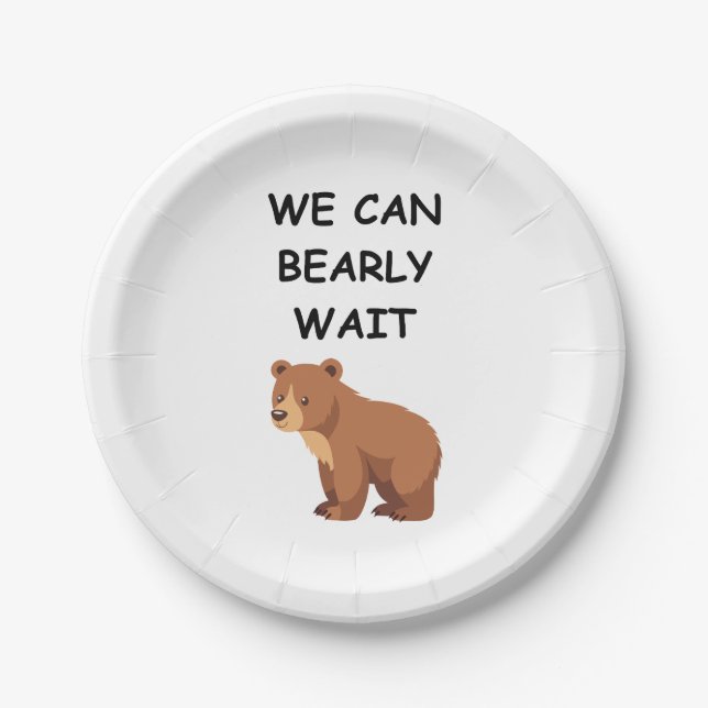 Prato De Papel Teddy Bear Baby Shower (Frente)