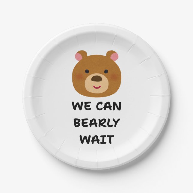 Prato De Papel Teddy Bear Baby Shower (Frente)
