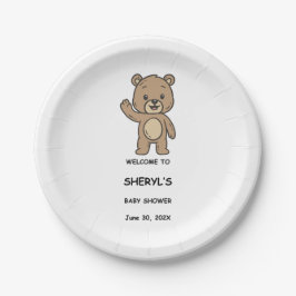 Prato De Papel Teddy Bear Baby Shower
