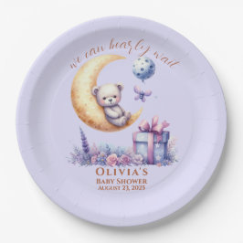 Prato De Papel Teddy Bear We Can Bearly Wait Paper Plate