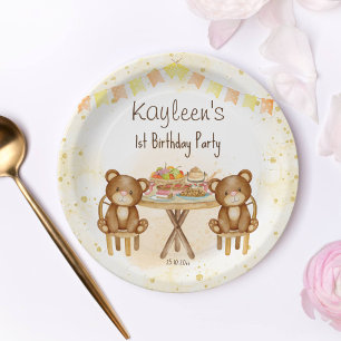 Prato De Papel Teddy urge festa de aniversário piquenique