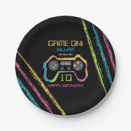 Prato De Papel Teen Gaming Gamer Video Game Player Birthday