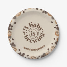 Prato de Papel Tema Café Uma Bebê Está Cozinhando