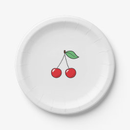 Prato De Papel Tema cereja, design cereja