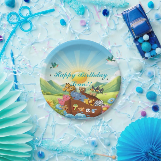 Prato De Papel Tema da Arca de Noah (Festa)