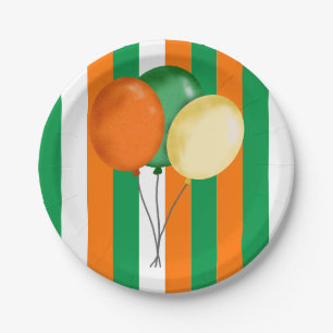 Prato De Papel Tema da bandeira irlandesa, design Irlanda