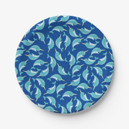 Prato De Papel Tema da Festa de primeiro aniversario de Narwhals