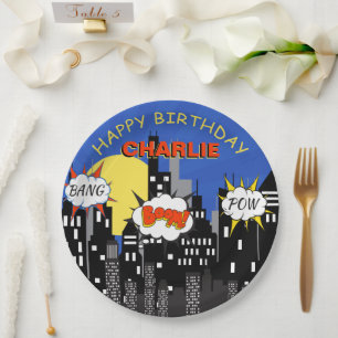 Prato De Papel Tema de Aniversário Super-Herói