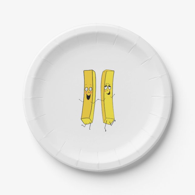 Prato De Papel Tema de batatas fritas (Frente)