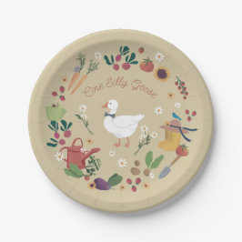 Prato De Papel Tema de Jardim de Ganhos de Um Bobo