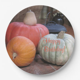 Prato De Papel Tema de outono de Parabéns