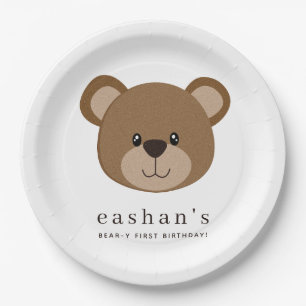 Prato De Papel Tema do Urso Brown