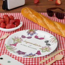 Prato De Papel Tema Floral de Chá de Noiva de Roupas Íntimas