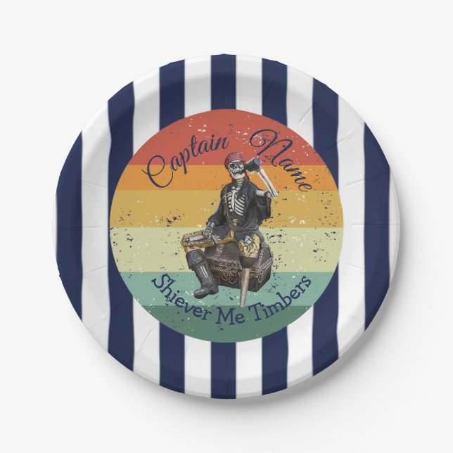 Prato De Papel Tema Pirata do Partido (Frente)