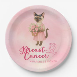 Prato De Papel Temático "Sensibilização do Cancer da Mama"