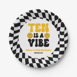 Prato De Papel Ten Is A Vibe Retro Tenth 10th Birthday Party