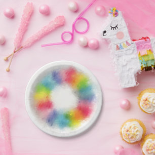 Prato De Papel Tendência de Modelo Elegante Moderno Colorida