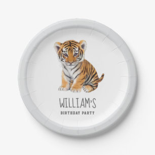 Prato De Papel Tendência Personalizada Safari Tigre