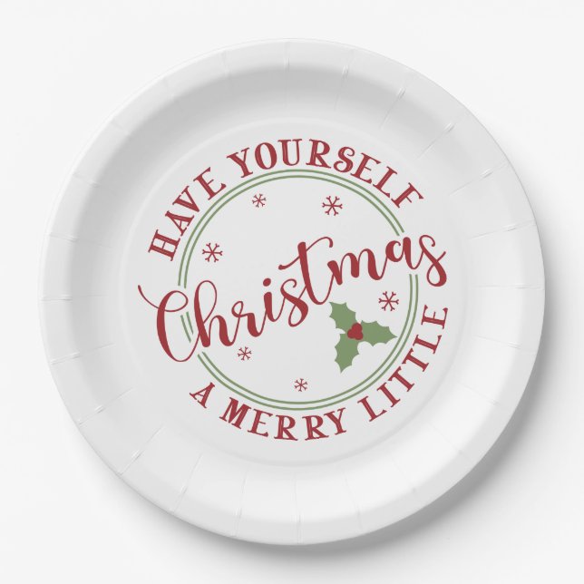 Prato De Papel Tenha um Natal Feliz (Frente)