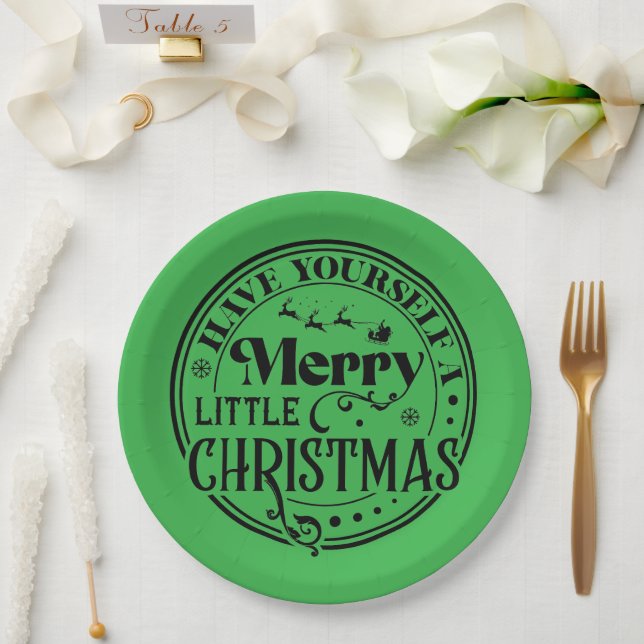 Prato De Papel Tenha um Natal Feliz (Casamento)