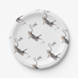 Prato De Papel Tênis de Reprodução de Gato