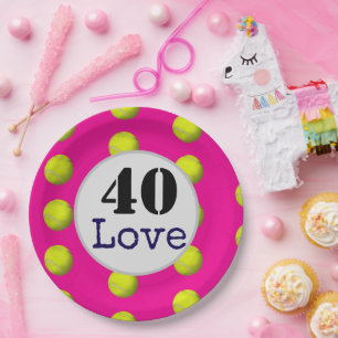 Prato De Papel tênis de tênis e amor numérico