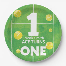 Prato De Papel Tennis 1st Birthday on court