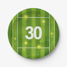 Prato De Papel Tennis 30th Birthday Balls on the court 