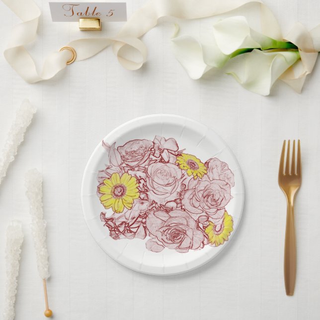 Prato De Papel Terra Cotta - Buquê (Casamento)