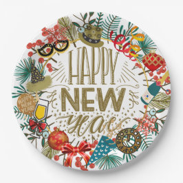 Prato De Papel Terra de Ano Novo