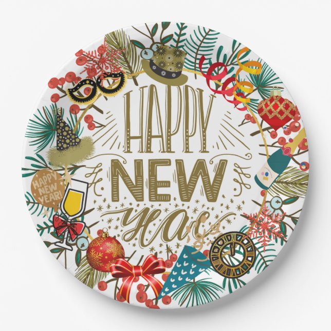 Prato De Papel Terra de Ano Novo (Frente)