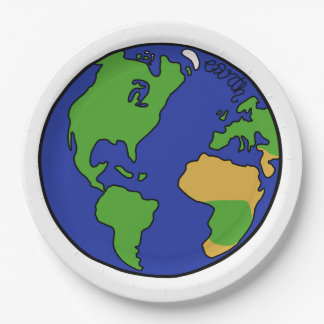 Prato De Papel Terra do planeta do sistema solar