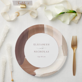 Prato De Papel Terracota Temperada Moderna | Casamento com Monogr