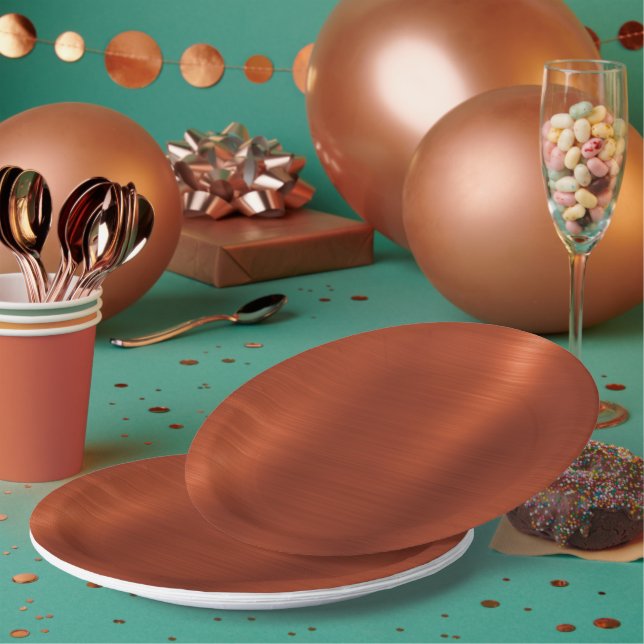 Prato De Papel Terracotta Brilho Ombre (Múltiplo)