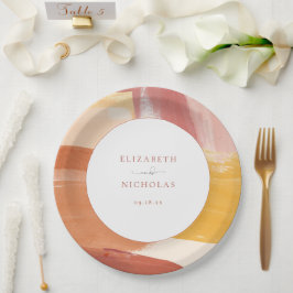 Prato De Papel Terracotta Sunrise | Casamento Monograma