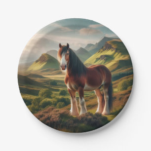 Prato De Papel terras altas da Escócia cavalo Clydesdale