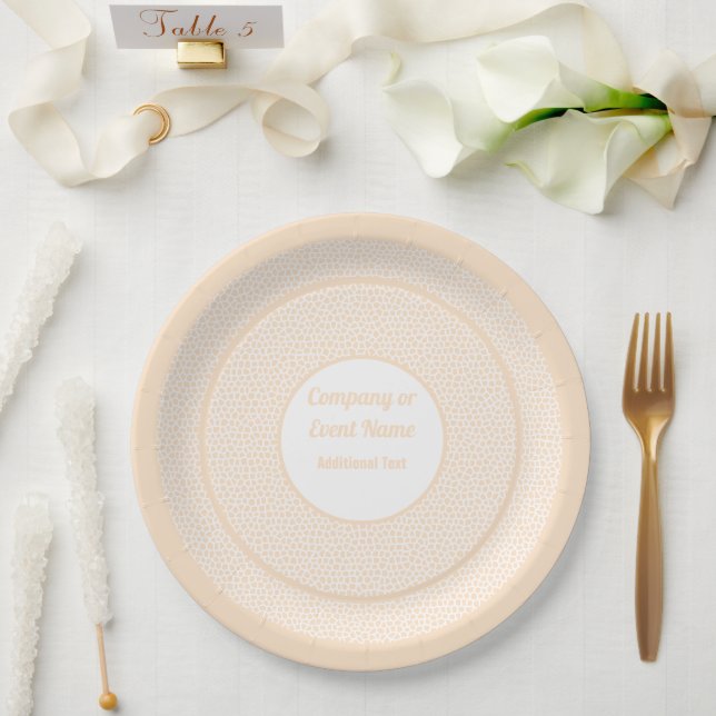 Prato De Papel Terrazzo - Pêssego Laranja - Redondo de 9 polegada (Casamento)