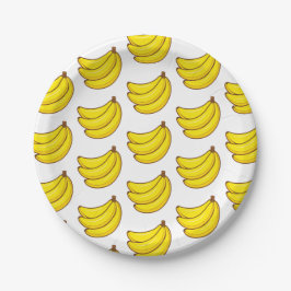 Prato De Papel Teste padrão bonito da banana