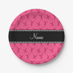Prato De Papel Teste padrão cor-de-rosa conhecido personalizado