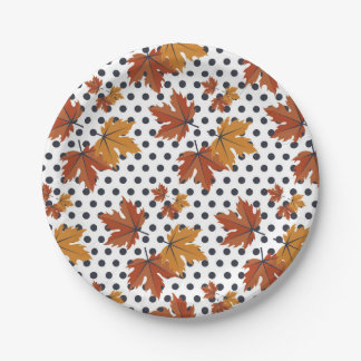 Prato De Papel Teste padrão das folhas de outono