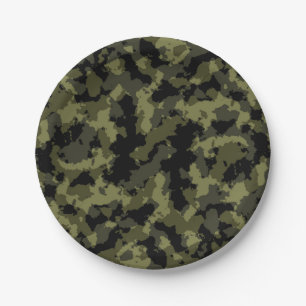 Prato De Papel Teste padrão de Camo