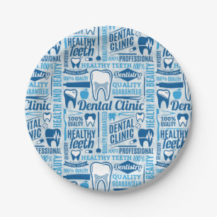 Prato De Papel Teste padrão dental azul da clínica