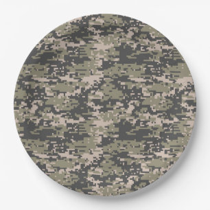 Prato De Papel Teste padrão militar clássico de Digitas Camo