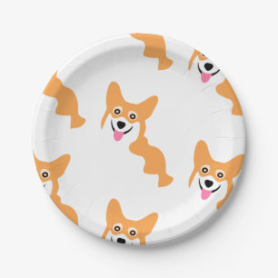 Prato De Papel Teste padrão pequeno bonito do Corgi