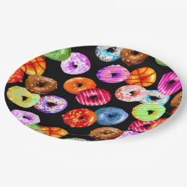 Prato De Papel Teste padrão sem emenda das rosquinhas + seu