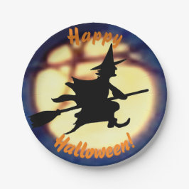 Prato De Papel Testemunha Sobre Placas De Papel Halloween