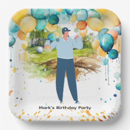 Prato De Papel Teto Par de Vamos Golfer para Festa