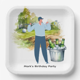 Prato De Papel Teto Par de Vamos Golfer para Festa