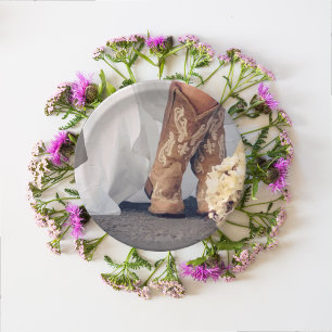 Prato De Papel Texas Bride no Chá de panela de Boots